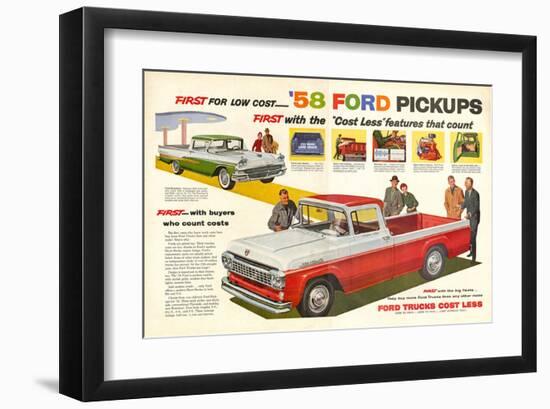 Ford 1958 `58 Ford Pickups-null-Framed Art Print