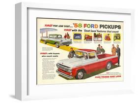 Ford 1958 `58 Ford Pickups-null-Framed Art Print