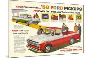 Ford 1958 `58 Ford Pickups-null-Mounted Art Print