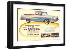 Ford 1958 All New `58 Ranchero-null-Framed Art Print