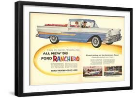 Ford 1958 All New `58 Ranchero-null-Framed Art Print