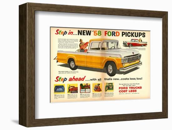 Ford 1958 New `58 Pickups-null-Framed Art Print