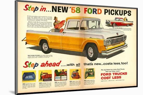 Ford 1958 New `58 Pickups-null-Mounted Art Print