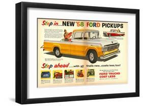 Ford 1958 New `58 Pickups-null-Framed Art Print