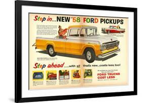 Ford 1958 New `58 Pickups-null-Framed Art Print