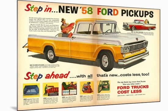 Ford 1958 New `58 Pickups-null-Mounted Art Print