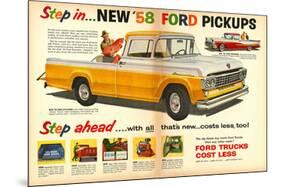 Ford 1958 New `58 Pickups-null-Mounted Art Print