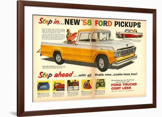 Ford 1958 New `58 Pickups-null-Framed Art Print