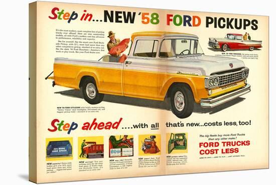 Ford 1958 New `58 Pickups-null-Stretched Canvas