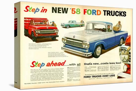 Ford 1958 Step in - Step Ahead-null-Stretched Canvas