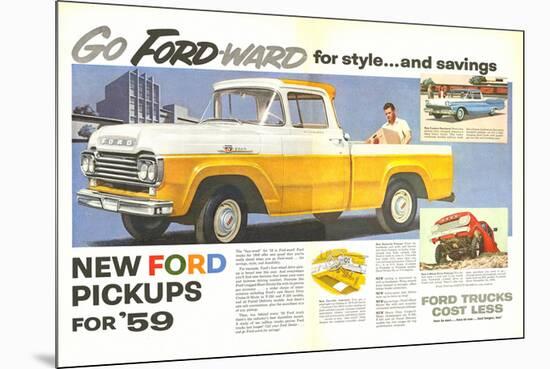 Ford 1959 Go Forward for Style-null-Mounted Premium Giclee Print