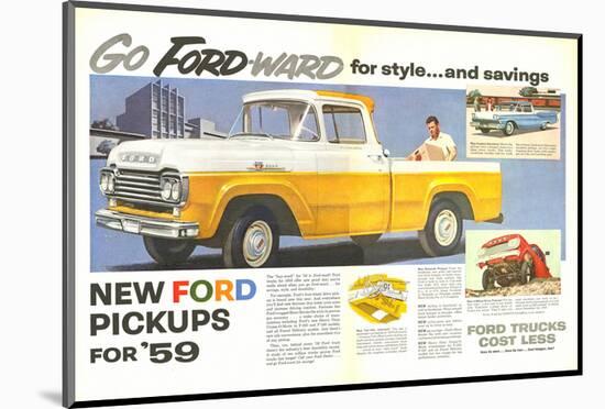 Ford 1959 Go Forward for Style-null-Mounted Art Print