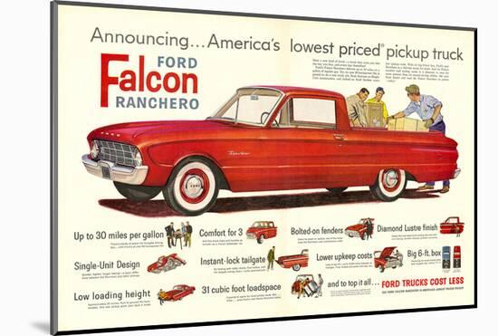 Ford 1960 Falcon Ranchero-null-Mounted Art Print