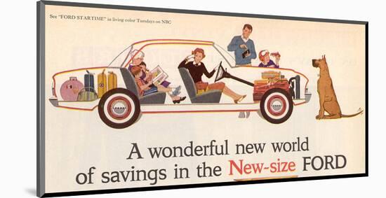 Ford 1960 New World of Savings-null-Mounted Art Print