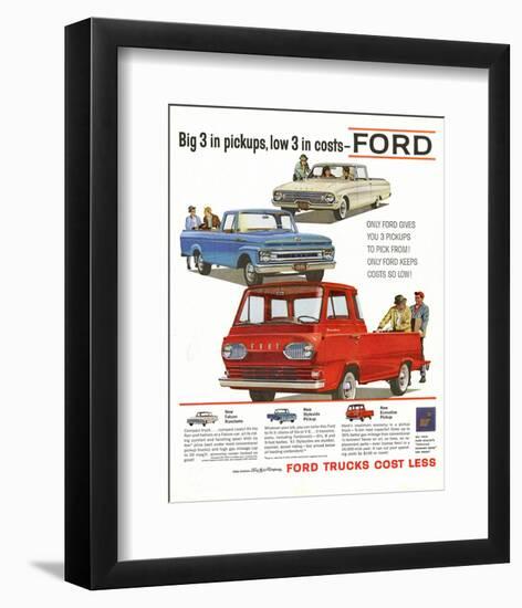 Ford 1961 Big 3 in Pickups-null-Framed Art Print