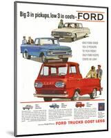 Ford 1961 Big 3 in Pickups-null-Mounted Art Print