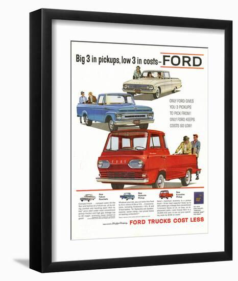 Ford 1961 Big 3 in Pickups-null-Framed Art Print