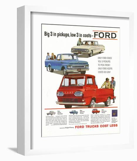 Ford 1961 Big 3 in Pickups-null-Framed Art Print