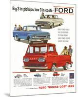 Ford 1961 Big 3 in Pickups-null-Mounted Art Print