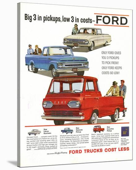 Ford 1961 Big 3 in Pickups-null-Stretched Canvas