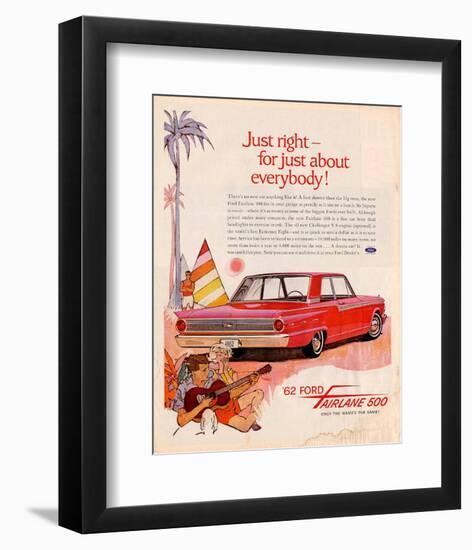 Ford 1962 Fairlane 500 - Beach-null-Framed Premium Giclee Print