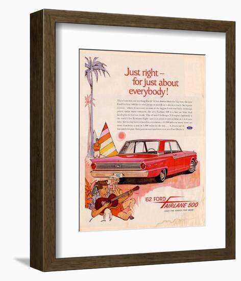 Ford 1962 Fairlane 500 - Beach-null-Framed Premium Giclee Print