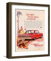 Ford 1962 Fairlane 500 - Beach-null-Framed Art Print