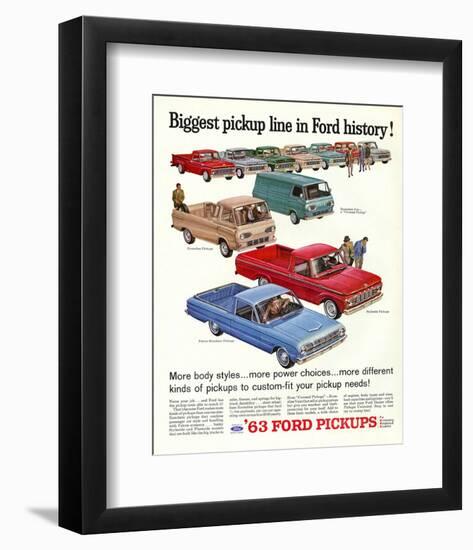 Ford 1963 Biggest Pickup Line-null-Framed Art Print