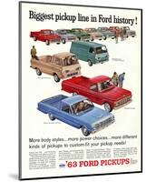 Ford 1963 Biggest Pickup Line-null-Mounted Art Print