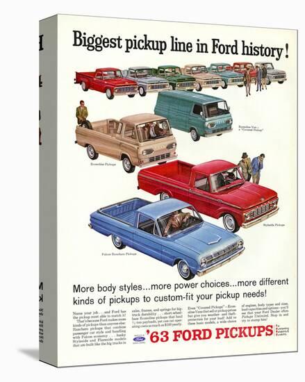 Ford 1963 Biggest Pickup Line-null-Stretched Canvas
