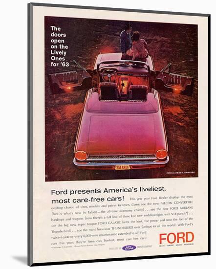 Ford 1963 Galxie 500Xl Convert-null-Mounted Art Print