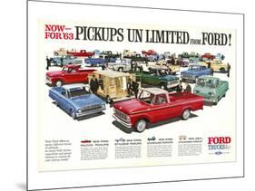 Ford 1963 Pickups Unlimited-null-Mounted Premium Giclee Print