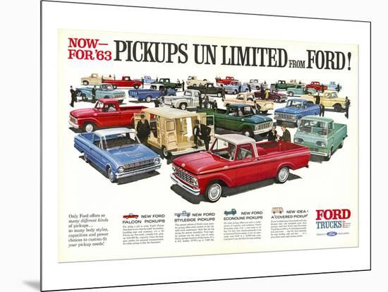 Ford 1963 Pickups Unlimited-null-Mounted Art Print