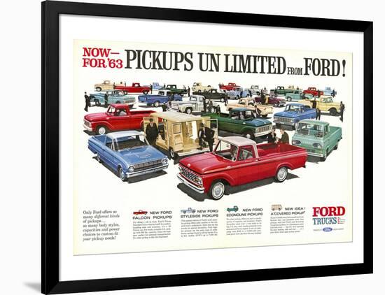 Ford 1963 Pickups Unlimited-null-Framed Art Print