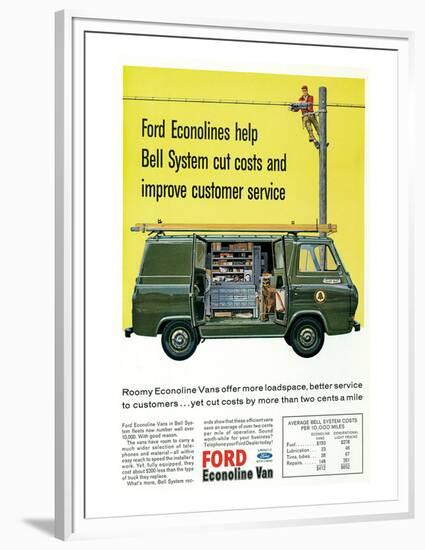 Ford 1964 Roomy Econoline Vans-null-Framed Premium Giclee Print