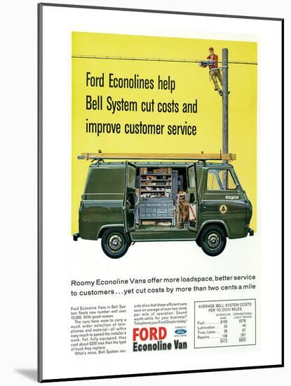 Ford 1964 Roomy Econoline Vans-null-Mounted Art Print