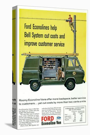 Ford 1964 Roomy Econoline Vans-null-Stretched Canvas