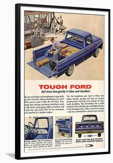 Ford 1964 Tough-But How Gently-null-Framed Premium Giclee Print