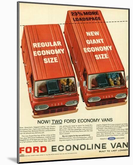 Ford 1965 Two Economy Vans-null-Mounted Art Print
