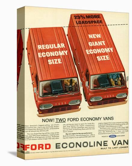 Ford 1965 Two Economy Vans-null-Stretched Canvas