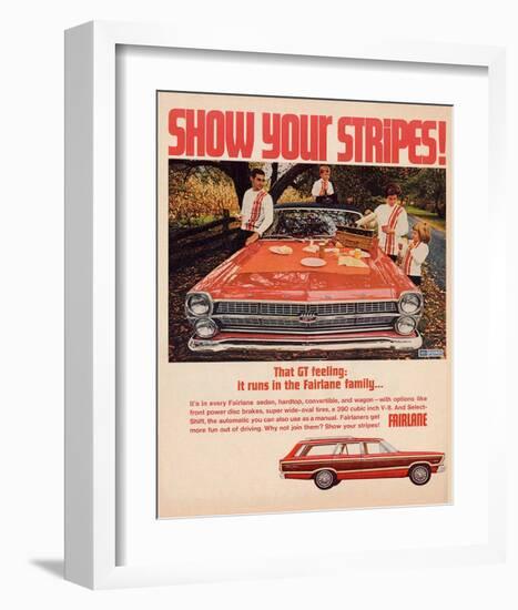 Ford 1967 Fairlane GT -Stripes-null-Framed Art Print