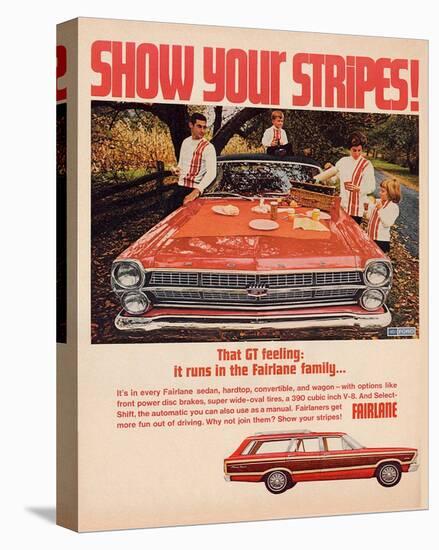 Ford 1967 Fairlane GT -Stripes-null-Stretched Canvas