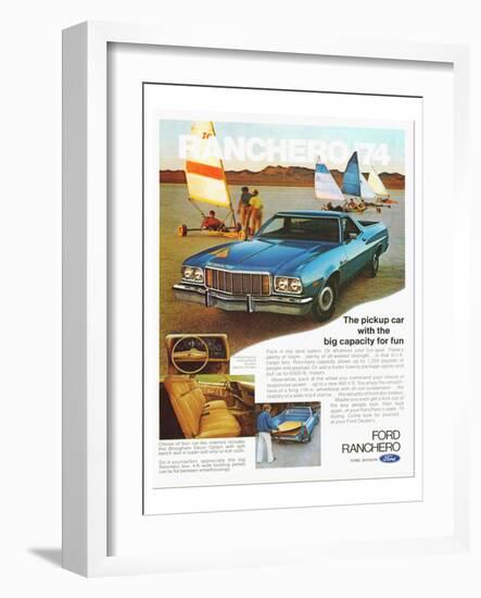 Ford 1974 Capacity Pickup Car-null-Framed Art Print