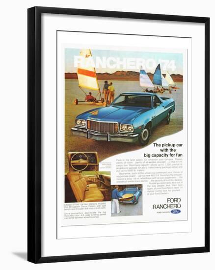 Ford 1974 Capacity Pickup Car-null-Framed Art Print