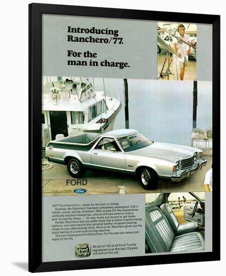 Ford 1977 Ranchero - in Charge-null-Framed Art Print