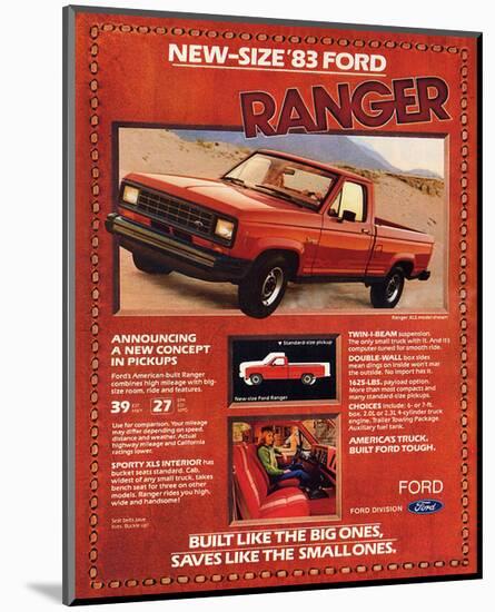 Ford 1983 New-Size Ranger-null-Mounted Art Print