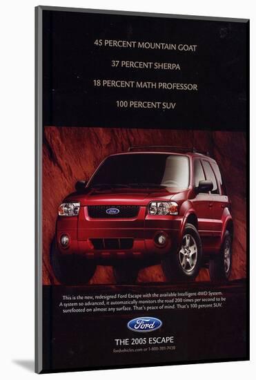 Ford 2004 Escape 100% SUV-null-Mounted Art Print