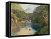 Ford at the Upper End of the Vai-Te-Piha (Tautira River) Tahiti-John La Farge-Framed Stretched Canvas