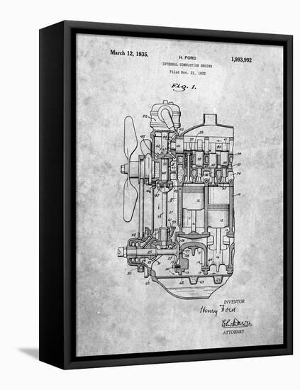 Ford Internal Combustion Engine Patent-Cole Borders-Framed Stretched Canvas