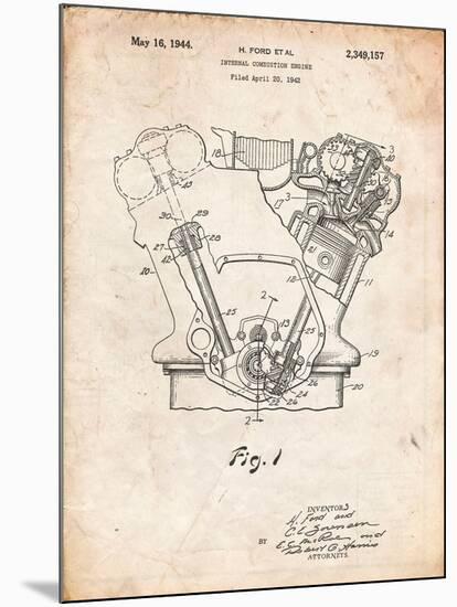 Ford Internal Combustion Engine-Cole Borders-Mounted Art Print